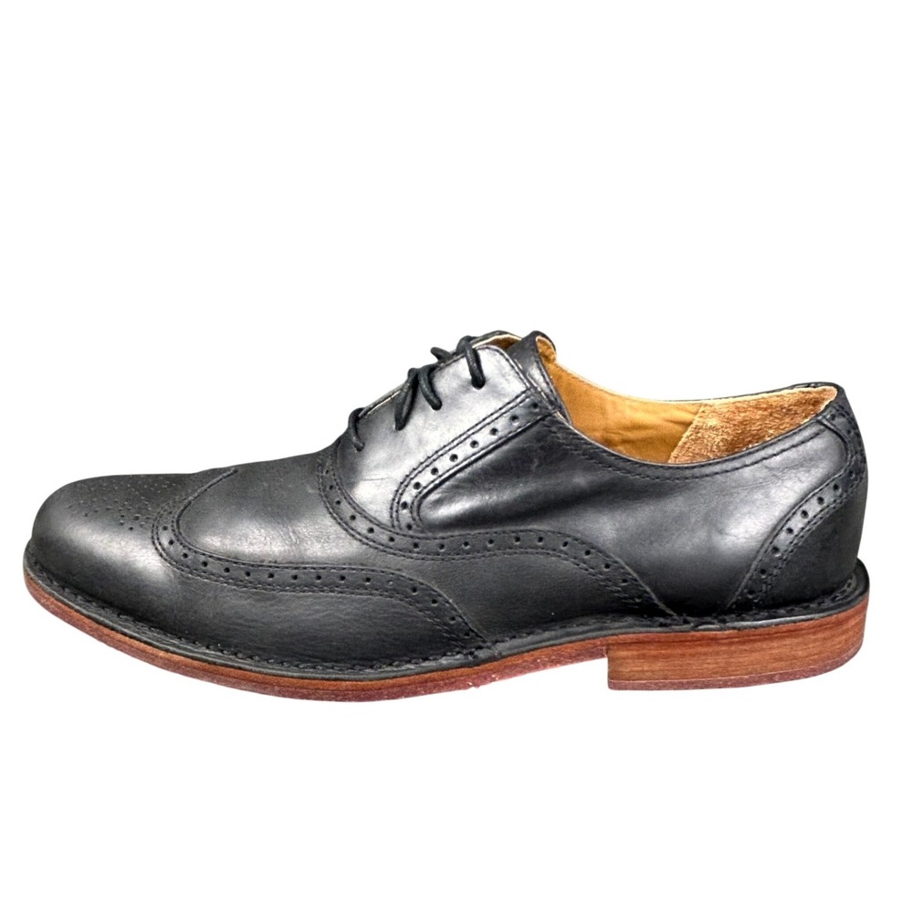 Sebago Brattle II Mens 10.5D Black Leather Wingtip Brogue Oxford Dress Shoes